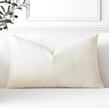 OTOSTAR Linen Throw Pillow Cover Set of 1 Decorative Lumbar Pillowcases Cushion