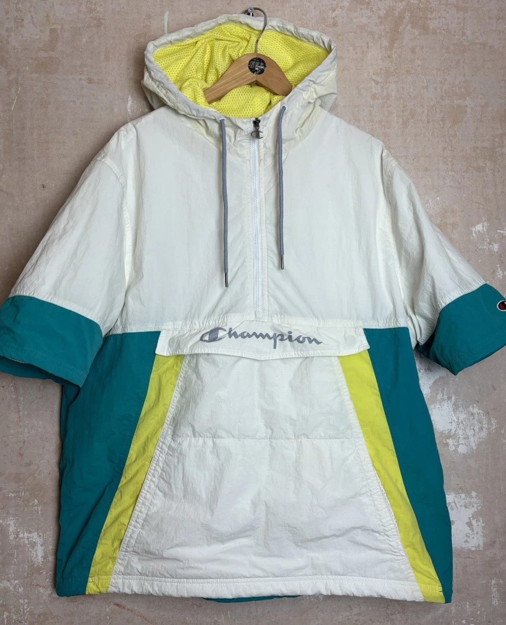 Mens Champion Windbreaker / XL / Lightweight / Half Sleeve / Pullover Style