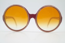 Vintage Sunglasses NINA RICCI PARIS 151 Wine Red Gold Transparent Round