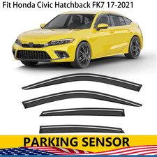 For 17-2021 Honda Civic Hatchback Fk7 Black Trim Smoked Window Visor Rain Guard