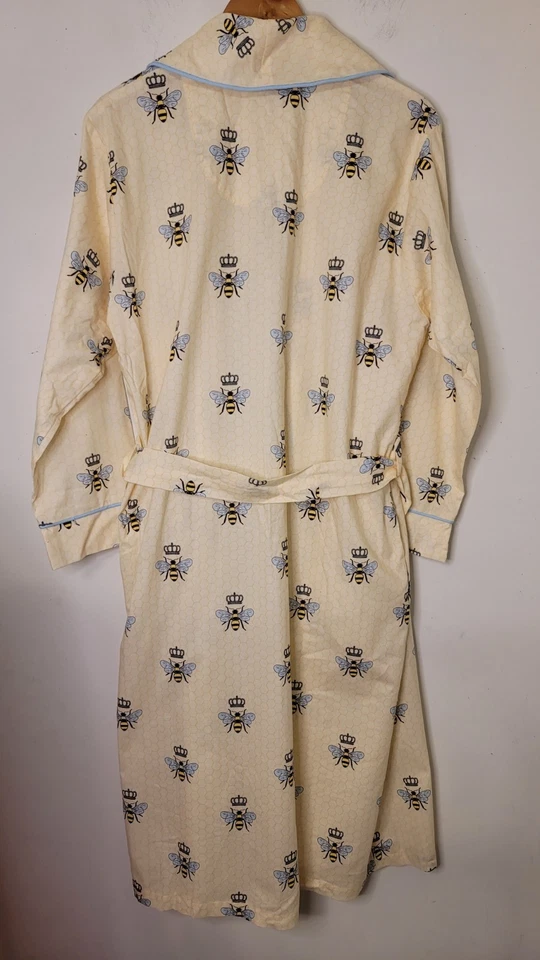 Pijama The Cat’s Queen Bee Lux Pima Algodón Franela Bata Chal Cuello Mujer S/M Foto 3 de 4