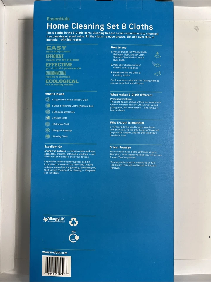 Juego de 8 paños de microfibra para limpieza del hogar E-Cloth - Nuevo Foto 2 de 2