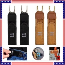 1PCS Tactical Metal Hook Elastic Belt Buckle-Less Invisible Waist Belt Closure