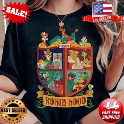 Disney Robin Hood Characters Group Shot Retro Shirt, Little John Skippy Sir Hiss
