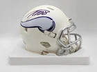 ADRIAN PETERSON Signed Minnesota Vikings RAVE Riddell Mini Helmet White JSA