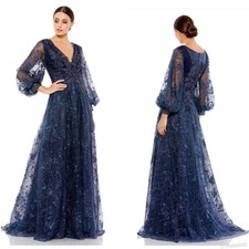 NWT MAC DUGGAL Mother the Bride Groom Formal Wedding Puff Sleeve Gown 20283 12