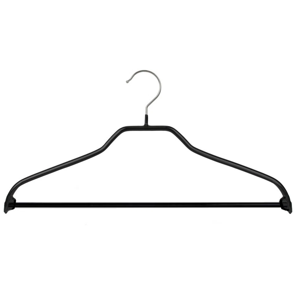 MAWA GMBH BM360= 1x MAWA Silhouette 41 FS schwarz Metall Bügel Kleiderbügel mit Hosensteg