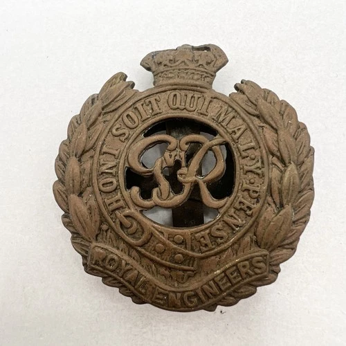 Genuine WW2 Royal Engineers Cap Badge With Clip