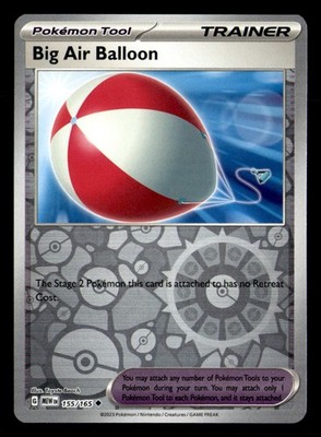 Big Air Balloon 155/165 Uncommon 151 Pokemon Reverse Holo Near Mint