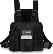 Radio Chest Harness with Reflective Strips Shoulder Holster Radio Vest Holder Tw