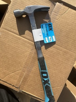 OX 22oz Pro Framing Hammer Claw Hammer Steel Head Rubber/Steel Handle