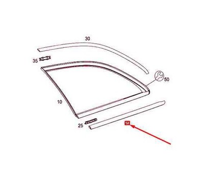 MB E S213 HINTER RECHTE REST SEITENDE -KODE -Trimmstreifen A2136700200 NEUE EREM