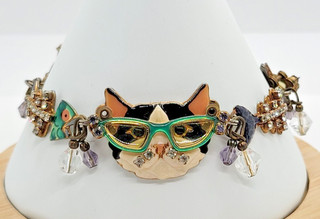 RARE LUNCH AT THE RITZ CAT & FISH TENNIS BRACELET LOT LATR2GO 8"