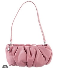Staud Leather Bean Ruched Shoulder Bag In Pink