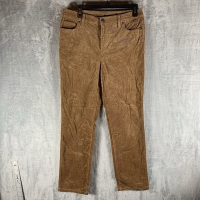 Style & Co Women's Cordorouy Pants 10P Petite Camel Tan Straight Leg High Rise