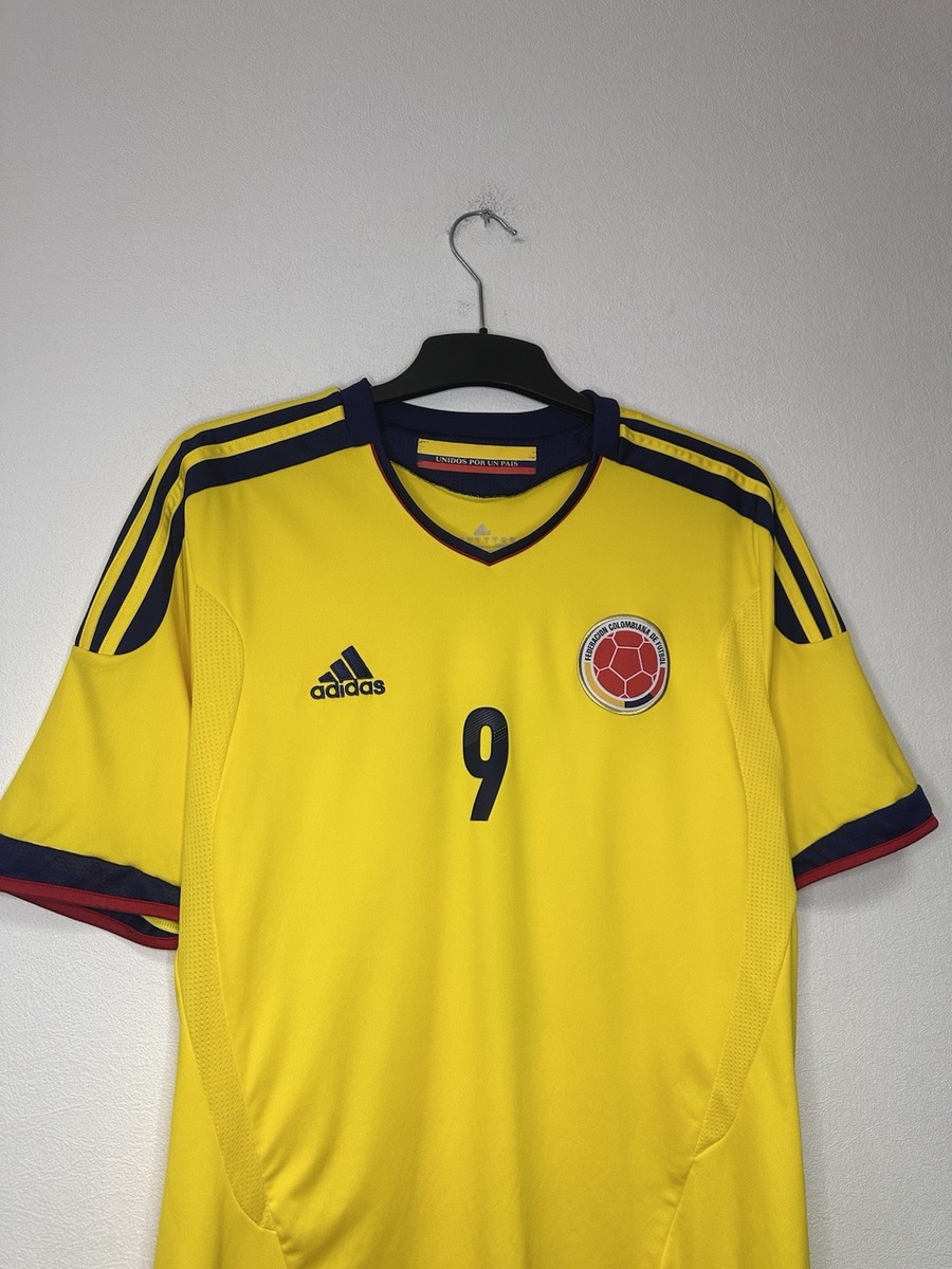 Adidas Colombia Falcao #9 Jersey Yellow Climacool Football Shirt L