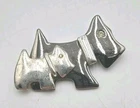 New ListingVintage Scottie Dog Brooch Pin Silver Tone Mother Puppy Terrier Costume Jewelry