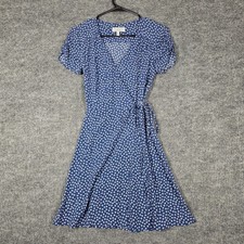 & Other Stories Blue Floral Wrap Dress Tie Waist Mini Size 0
