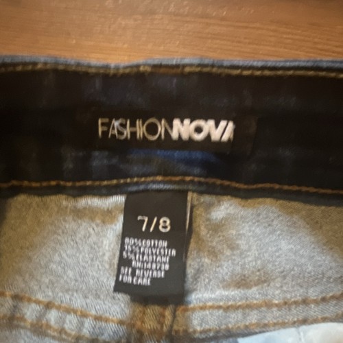Fashion Nova Blue Camo Skinny Denim Jeans Womens Regular M Mid Rise Stretch