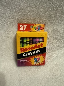 Vintage 1995 RoseArt Crayons 27 Value Pack No. 124 Made in USA Rare (26/27)