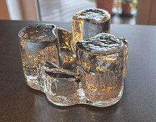 Montana Design Cristall Eisglas Stövchen schwer - Vintage 70er D:12cm TOP