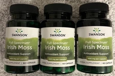 180 Caps Swanson Full Spectrum Irish Moss 400 mg Carrageen Sea Moss Red Seaweed