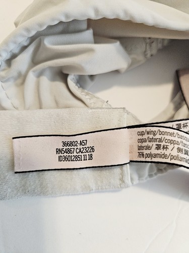 Victorias Secret Body Lined Demi Bra 36DD White Adjustable Straps T-Shirt - Picture 11 of 11