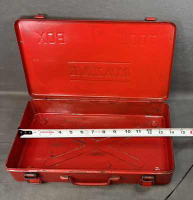 Vintage MAZAK Tool Box - 14 x 8 Metal Industrial Tool Metal Case