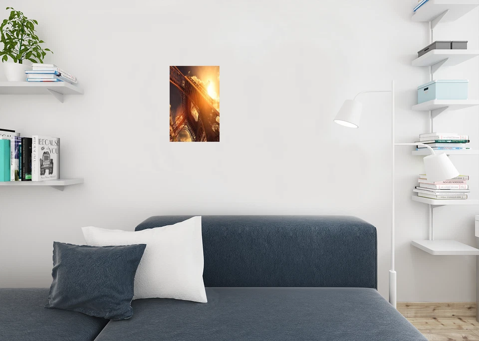 Sunlight and the Eiffel Tower Paris France Photo Art Print Poster 18x12 - Image 3 of 3