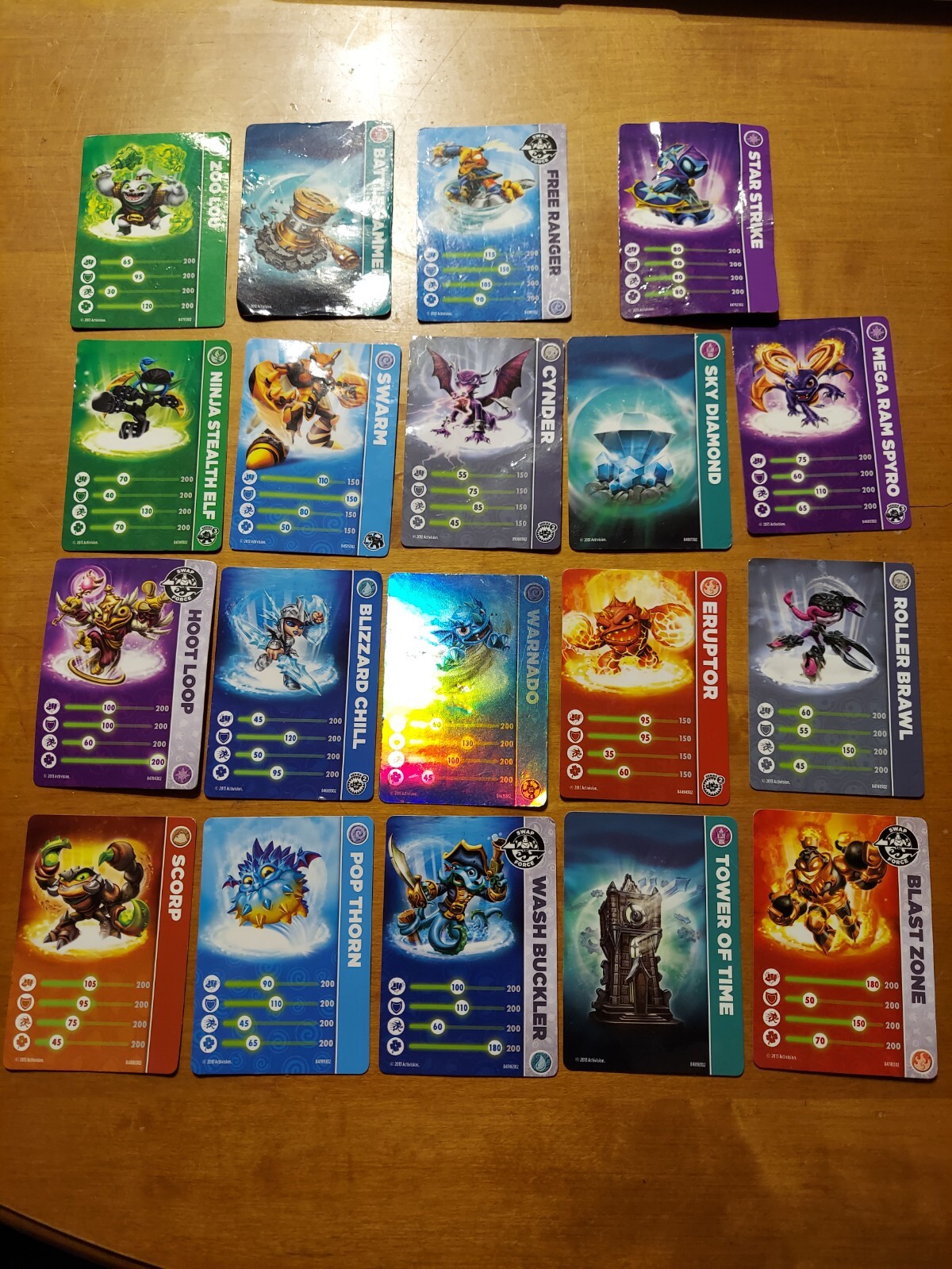 LOT of 19 Skylanders Swap Force Giants Trading Cards Stats DAMAGED READ ...