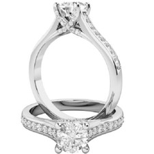 0.79 Ct Simulated Diamond Wedding Engagement Ring 14K Solid White Gold Size 6