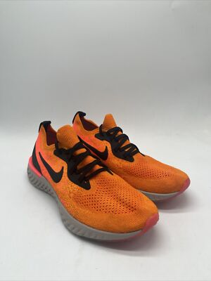 Nike Epic React Flyknit GS Orange/Black Running Shoes 943311-800 Youth Size 7