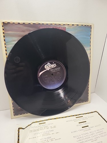 Willie Nelson Merle Haggard Poncho & Lefty Stereo 1982 Vinyl Epic FE-37958 - Picture 7 of 9