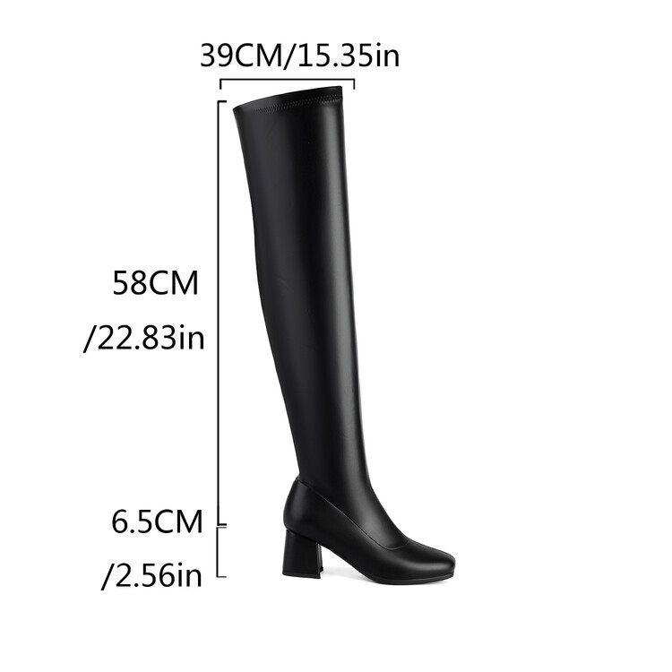Women Gold Over Knee High Boots High Chunky Heels Side Women Gold Over Knee High Boots High Chunky Heels Side