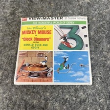 1971 View-Master DISNEY S MICKEY MOUSE n Clock Cleaners 3-reel packet B551 NOS