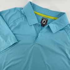 FootJoy Golf Polo Athletic Fit Performance Bear Paw Blue Golf Shirt L