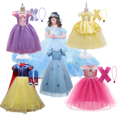 princess fancy dress accessories Girls Yellow Princess Dress with Accessories Toddler Gold Ball Gown Halloween Costume Fairy Tale Fancy-Dress Outfit, Toddler Girl's, Size: 7-8