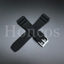 Replacement Soft Black Rubber Watch Band Strap 22mm Fits Seiko SKX