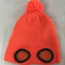 Angela And William Kids Winter Hat Cap Sherpa Lined Orange Goggles A13