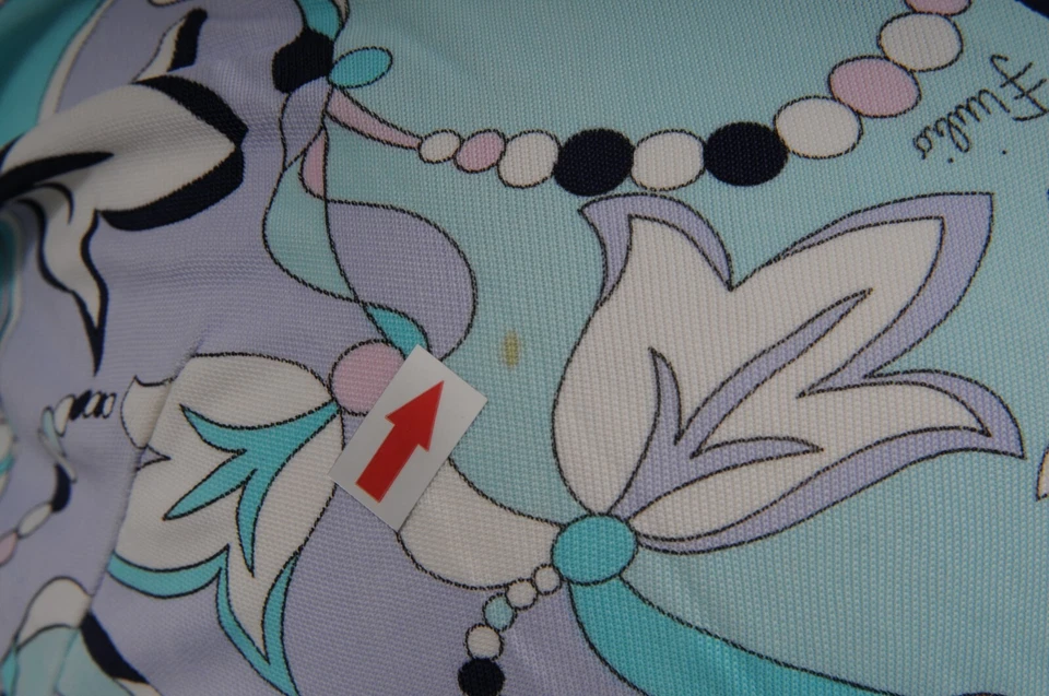 Top Emilio Pucci Floral Cuello en V Talla US8 IT38 Azul Púrpura Rosa Viscosa Manga Larga Foto 4 de 4