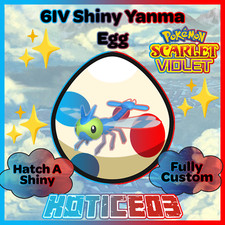 YANMA ✨ SHINY 6IV EGG ✨ Pokemon SCARLET and VIOLET - Hatches at lv1 + Max IVs