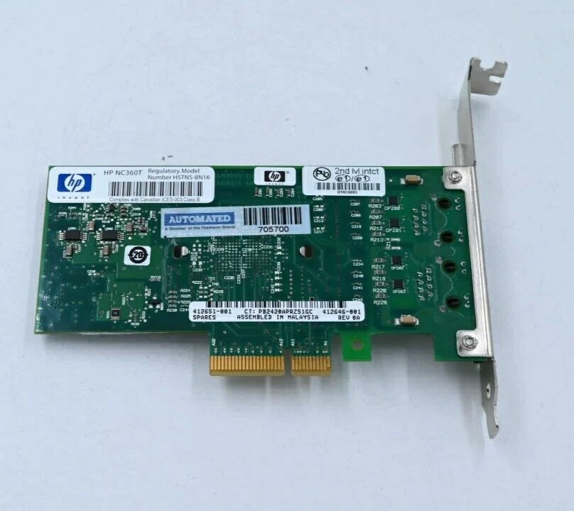 HP NC360T 1Gb 2-port intel pro/1000pt Chip Ethernet Network Adapter 412651-001 - Image 4 of 4