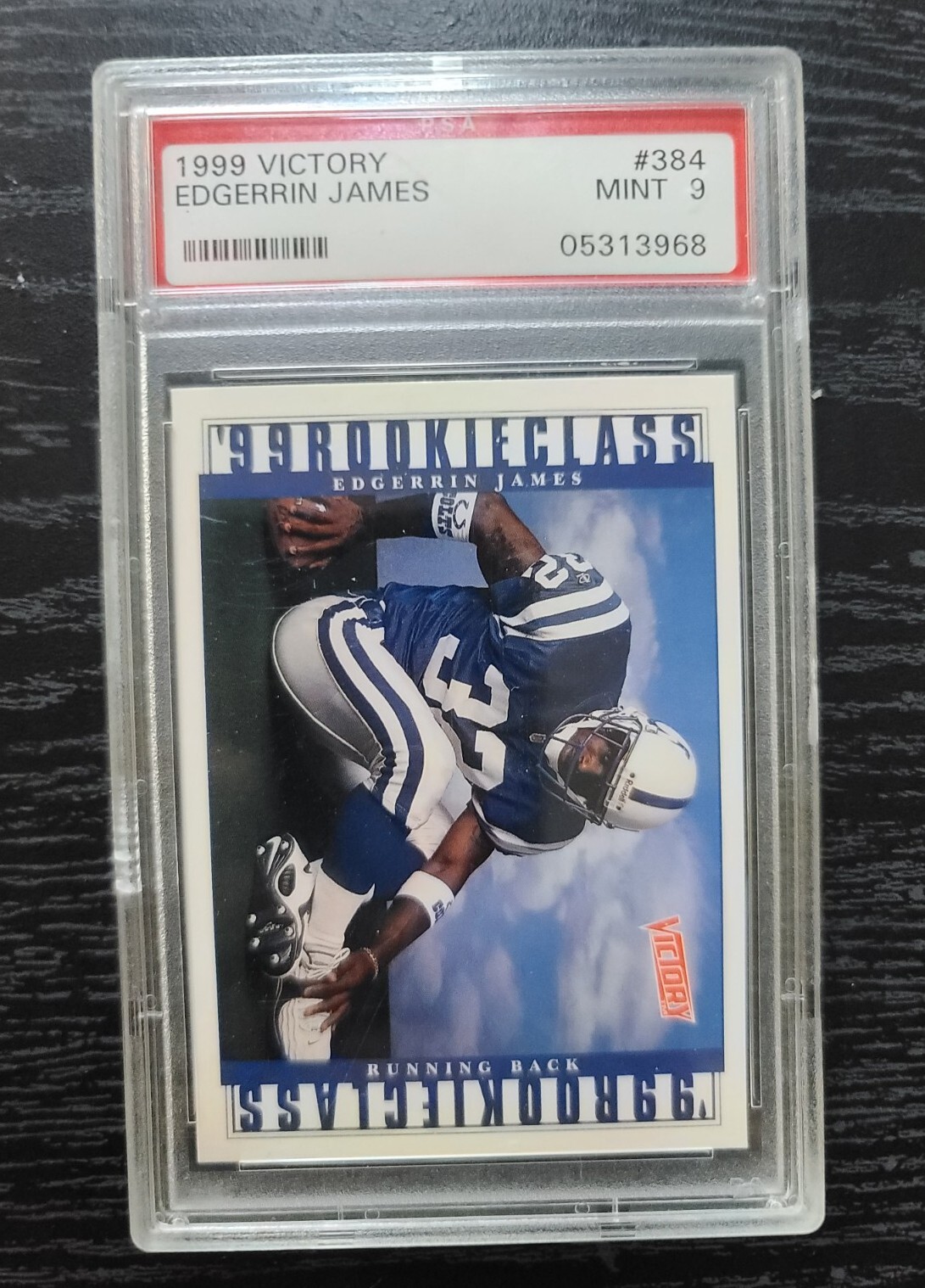 1999 Upper Deck Victory EDGERRIN JAMES PSA 9 LOW POP Rookie Card COLTS HOF #384