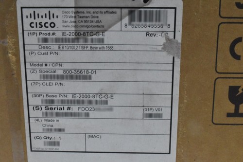New Sealed Cisco IE-2000-8TC-G-E Industrial Ethernet Switch - Picture 8 of 12