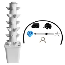 Tower Garden Hydroponics Growing System White with Water Pump + Tank 30-plants