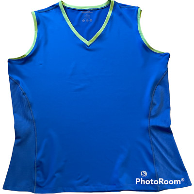 GANDER MOUNTAIN Blue TechUV UPF 30+ Athletic Sleeveless Tank Top - Women's XL