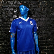 Puma Vintage Jersey Football Shirt Blue Polyester West Germany Trikot Mens SZ L