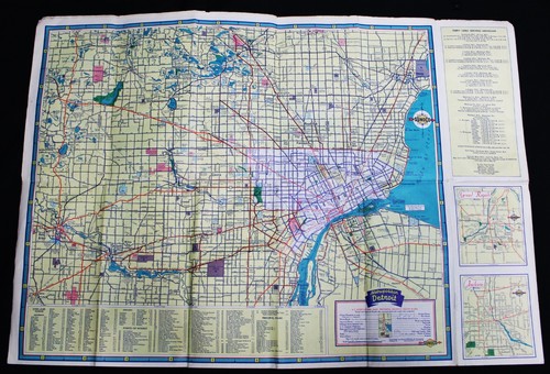 SUNOCO OIL SERVICE STATION HIGHWAY ROAD MAP OF MICHIGAN 1952 VINTAGE TRAVEL - Picture 3 of 5