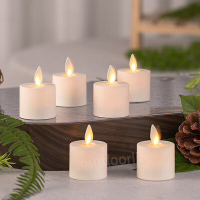Luminara Flameless Battery LED Tealight Candles with Remote Ivory 2'' H X 1.4''D