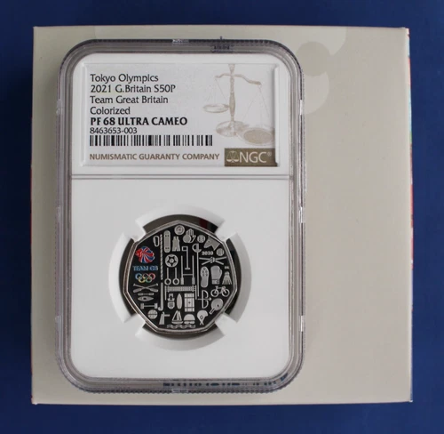 2021 Silver Proof 50p coin "Tokyo Olympics - Team GB" NGC PF68 with Case & COA